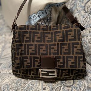Vintage Fendi Zucca Mamma Shoulder Bag